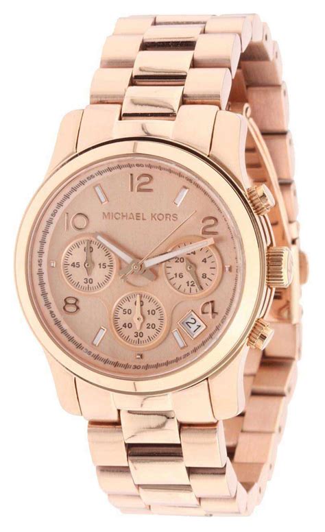 michael kors runway watch rose gold|michael kors black chronograph watch.